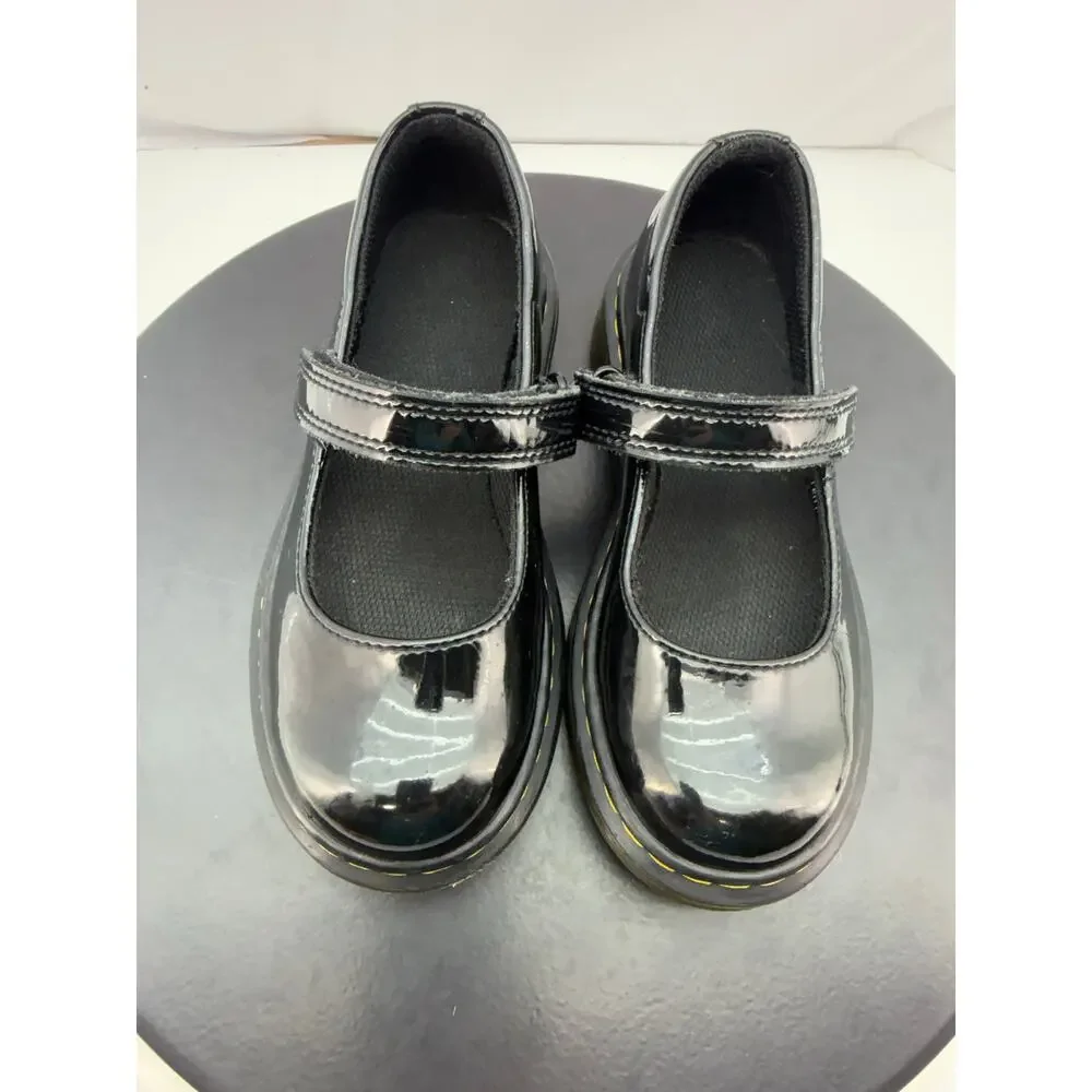 Dr. Martens Maccy Juniors Kids Size 12‎ Black Patent Leather Mary Jane Shoes